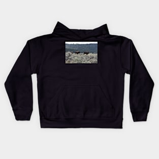 Bison in Yellowstone Kids Hoodie